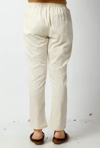 The Icandescent Off White Cotton Pant image 3