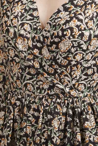 Set of 2: Black Kalamkari Kurta and Black Pallazo image 4