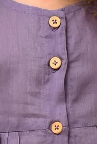 Set Of 2: Mauve Mul Mul Kurta With Shorts image 5