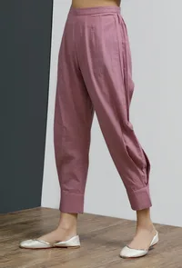 Solid Onion Pink Side Pleated Pants image 1