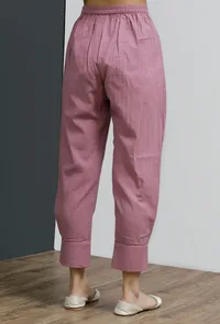 Solid Onion Pink Side Pleated Pants image 3