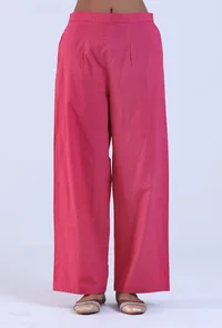 Pink Cotton Women Pant image 1