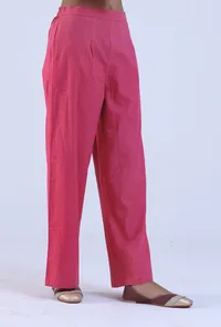Pink Cotton Women Pant image 3