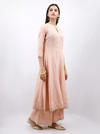 Peach Cotton Dobby and Gota Lace image 3