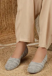 Black Zig Zag Pure Hemp Flats image 1