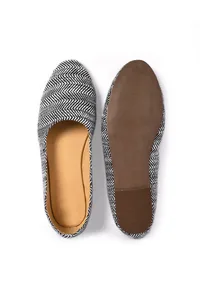 Black Zig Zag Pure Hemp Flats image 3