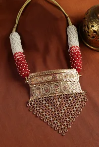 Luxury Ruby Pearl Statement Necklace image 1