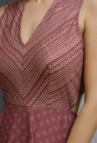 Plum Hand-Block A-Line Flared Dress image 5