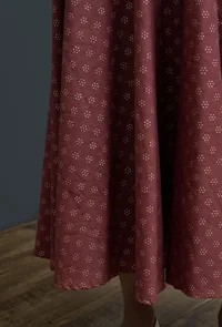 Plum Hand-Block A-Line Flared Dress image 6