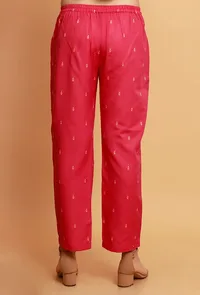 Pink Woven Straight Cotton Pants image 4