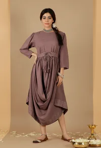 Drape dress With Tie Around Belt image 1