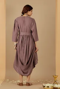 Drape dress With Tie Around Belt image 5