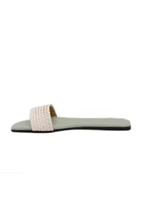 Sage Green Braided Cruelty Free Leather Flats image 4