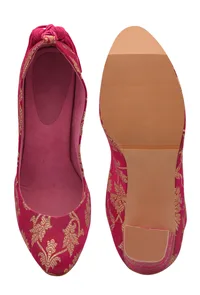 Pink Brocade Block Heel image 6