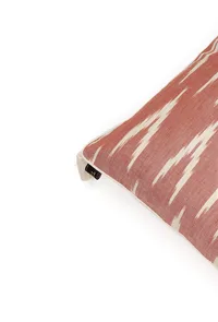 Set of 2: Coral Red Ikat Cotton Cushion Covers image 4