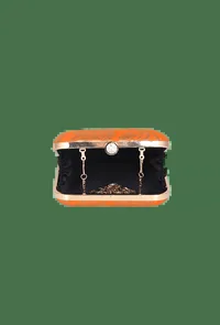 Orange Brocade Box Clutch (6.5 X 2 X 6) image 4