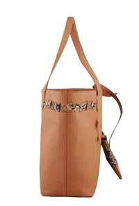 Tan Kalamkari Tote Bag image 3