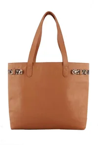 Tan Kalamkari Tote Bag image 4