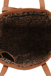 Tan Kalamkari Tote Bag image 5