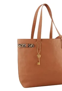 Tan Kalamkari Tote Bag image 6