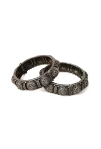 Oxidised silver Gokhru Kada set of 2 image 2
