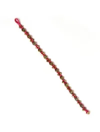 Set Of 2- Meher Pink Floral German Silver Anklets image 3