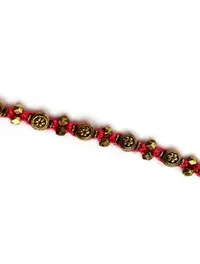 Set Of 2- Meher Pink Floral German Silver Anklets image 4