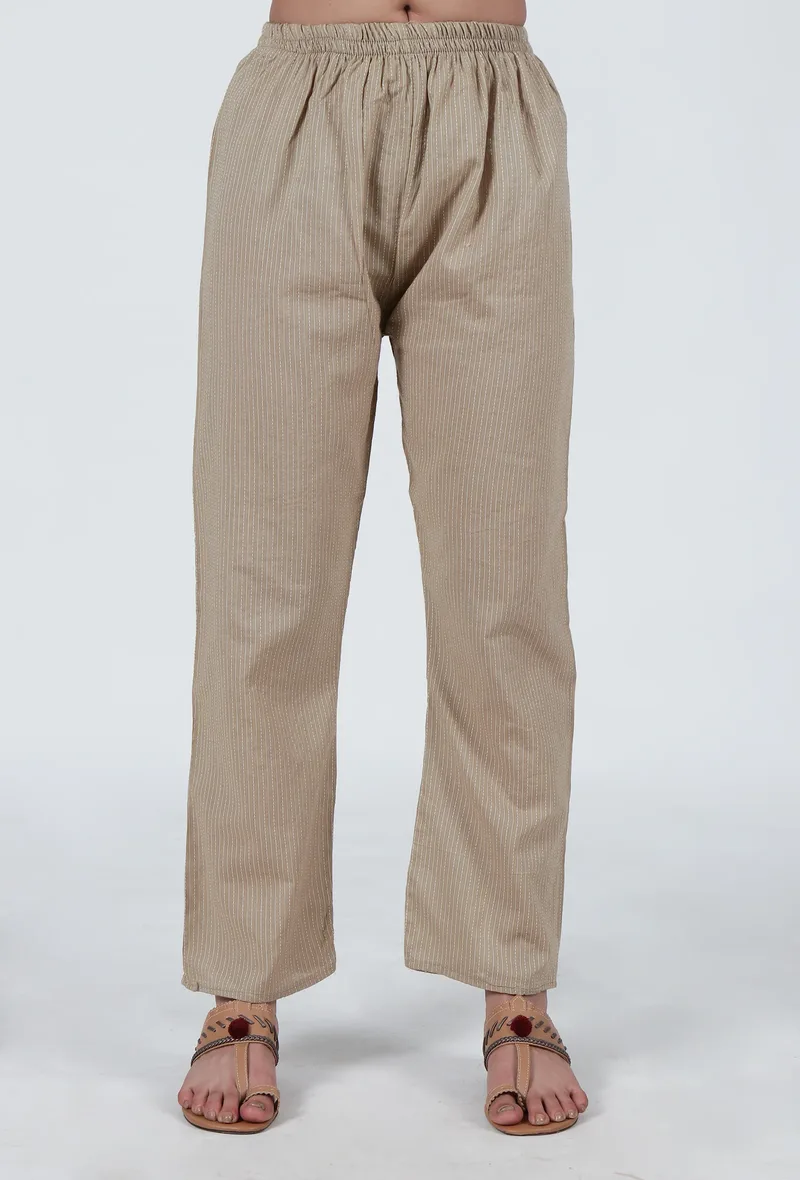Beige Cotton Pant