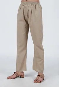 Beige Cotton Pant image 3