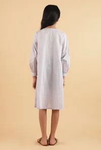 Light Grey Mulmul Dress image 4