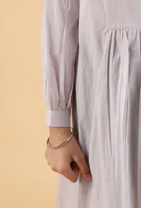 Light Grey Mulmul Dress image 6