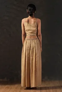 Set Of 2: Golden Brown Crop Top & Palazzo image 5