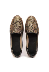 Black Brocade Loafers image 1