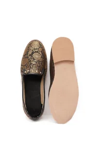 Black Brocade Loafers image 2