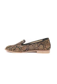 Black Brocade Loafers image 3