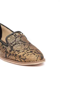 Black Brocade Loafers image 5