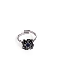 Shapphire Stone German Silver Adjustable Toe Ring image 3