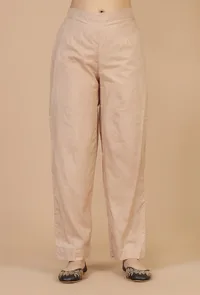 Set of 3: Maroon Elegance Hand block Printed Cotton Kurta & Beige Cotton Pant with Dupatta Set image 6