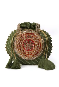 Imperial Mehndi Green Polti With The Gotapatti Work image 2