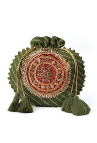 Imperial Mehndi Green Polti With The Gotapatti Work image 3