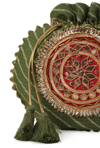 Imperial Mehndi Green Polti With The Gotapatti Work image 5