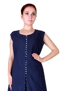 Navy Blue- Indigo button anarkali image 2