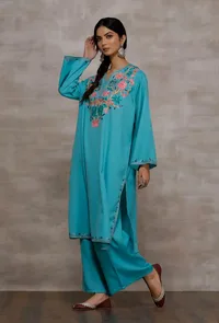 Qasim Sky Blue Woollen Phiran image 2