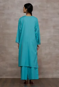 Qasim Sky Blue Woollen Phiran image 4