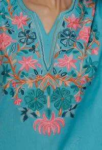 Qasim Sky Blue Woollen Phiran image 5