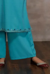 Qasim Sky Blue Woollen Phiran image 6