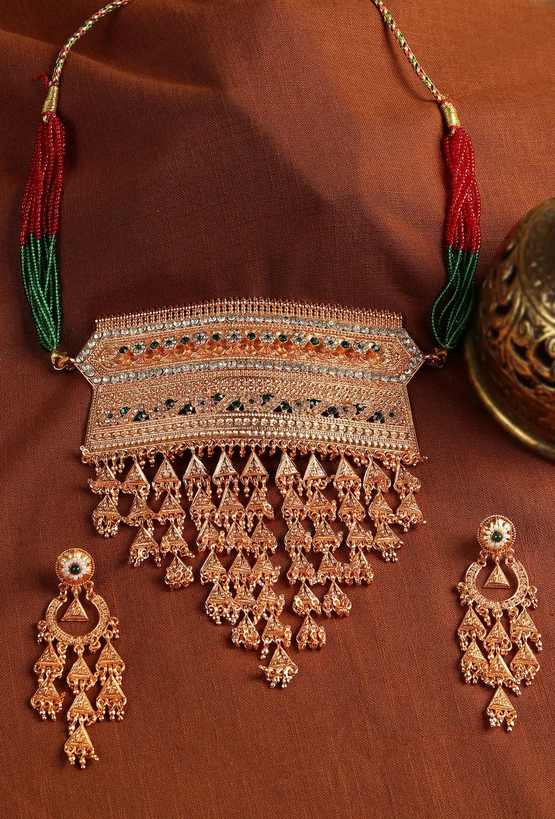 Bridal Rajwadi Kundan Necklace Earrings Set
