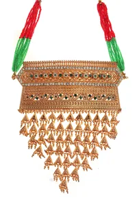 Bridal Rajwadi Kundan Necklace Earrings Set image 4