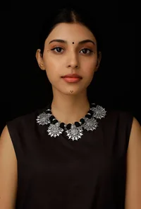 Black with Tribal Motif Necklace image 1