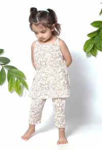 Set of 2 - Moana Brown Handblock Suit and Cotton Pants image 2